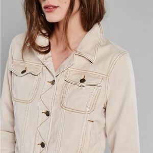 Free People Blush Cream Denim Jacket
